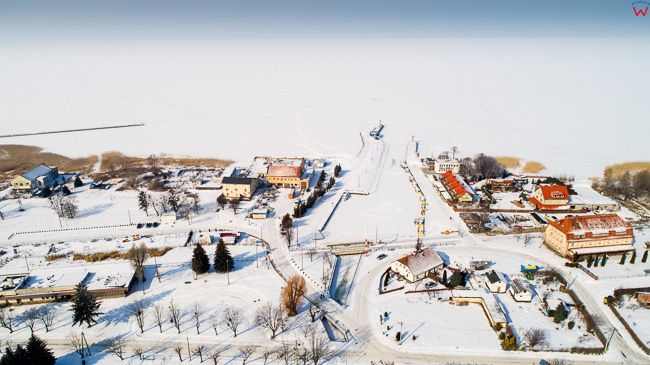 Frombork, skuty lodem port nad Zalewem Wislanym. EU, PL, EU, PL, warm-maz. Lotnicze.